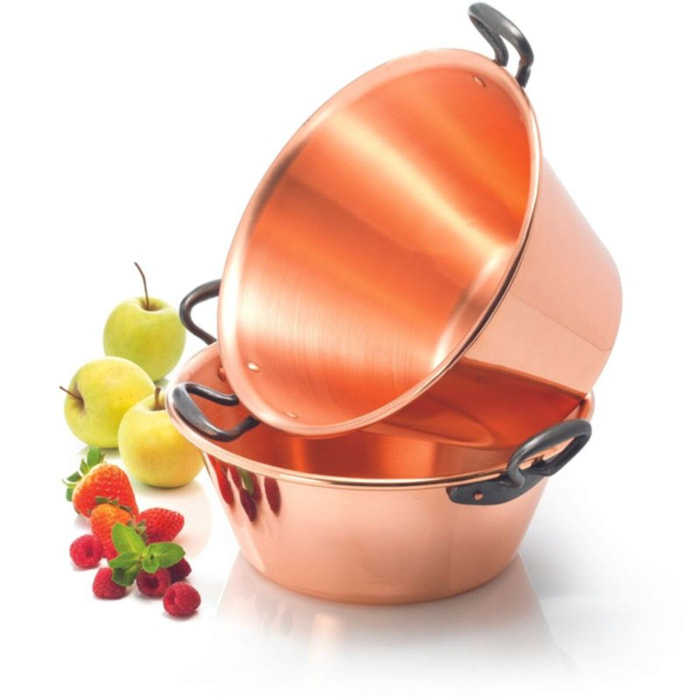 Bassine à confitures NATURE&SAVEURS gelee cuivre 26.5 cm poignee fonte