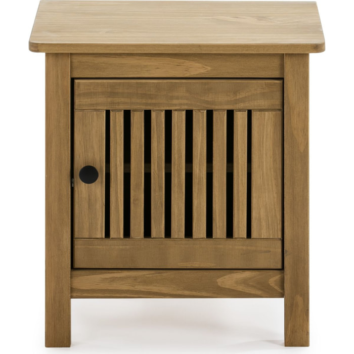 Table de chevet 1 porte en pin massif - FABIA