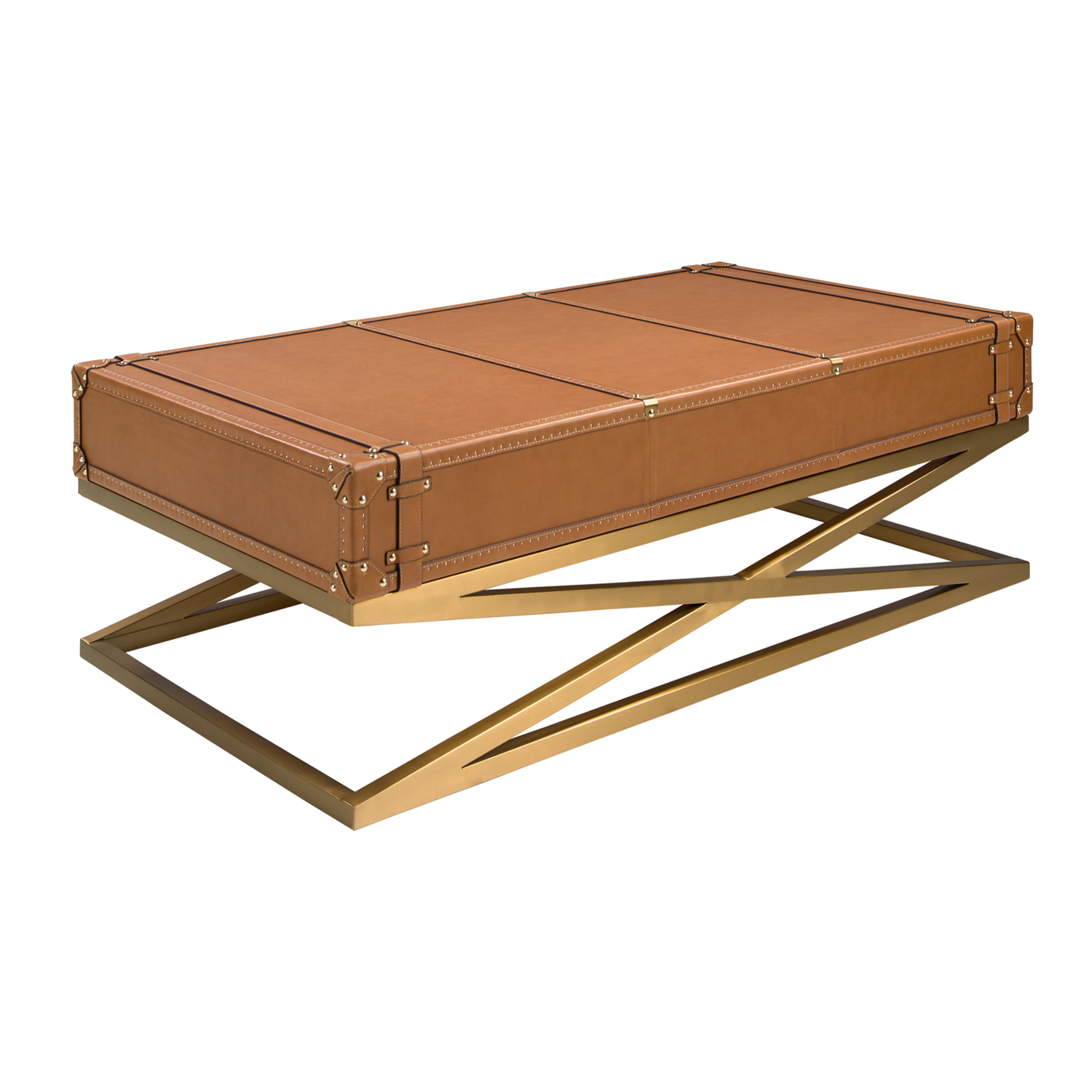 Mesa centro Angel Cerdá rectangular en piel de origen vacuno 144x78x47cm