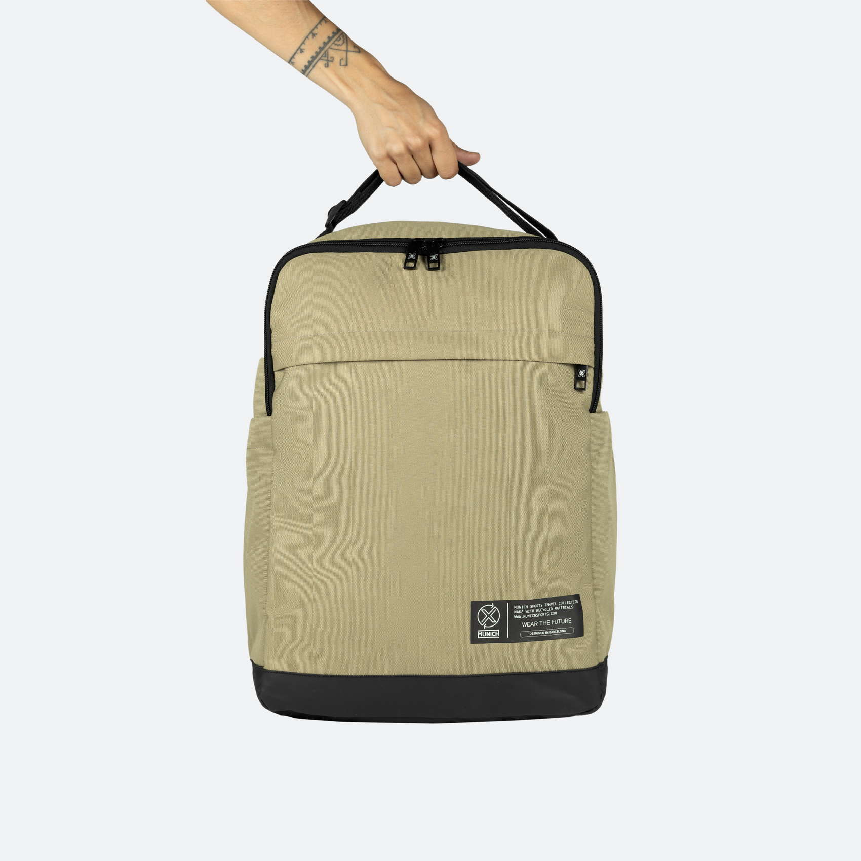 Mochila underseat beige de poliéster reciclado MUNICH GATE X-39 UNDERSEAT BACKPACK
