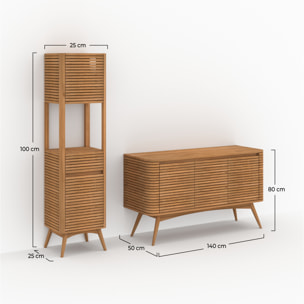 Ensemble de salle de bain en bois de teck 140 cm - Auguste