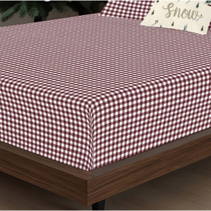 Parure de lit 100% coton Xmas Vichy
