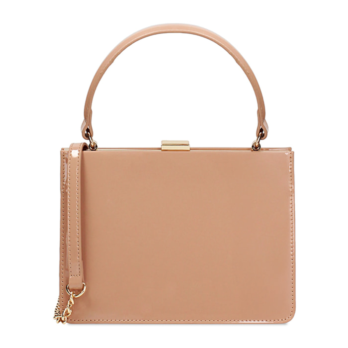 Mini bag donna nude in vernice