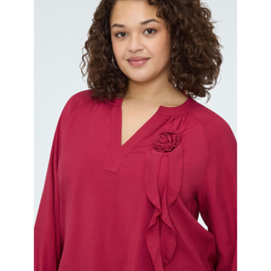 Fiorella Rubino - Blusa in viscosa con rosellina - Bordeaux