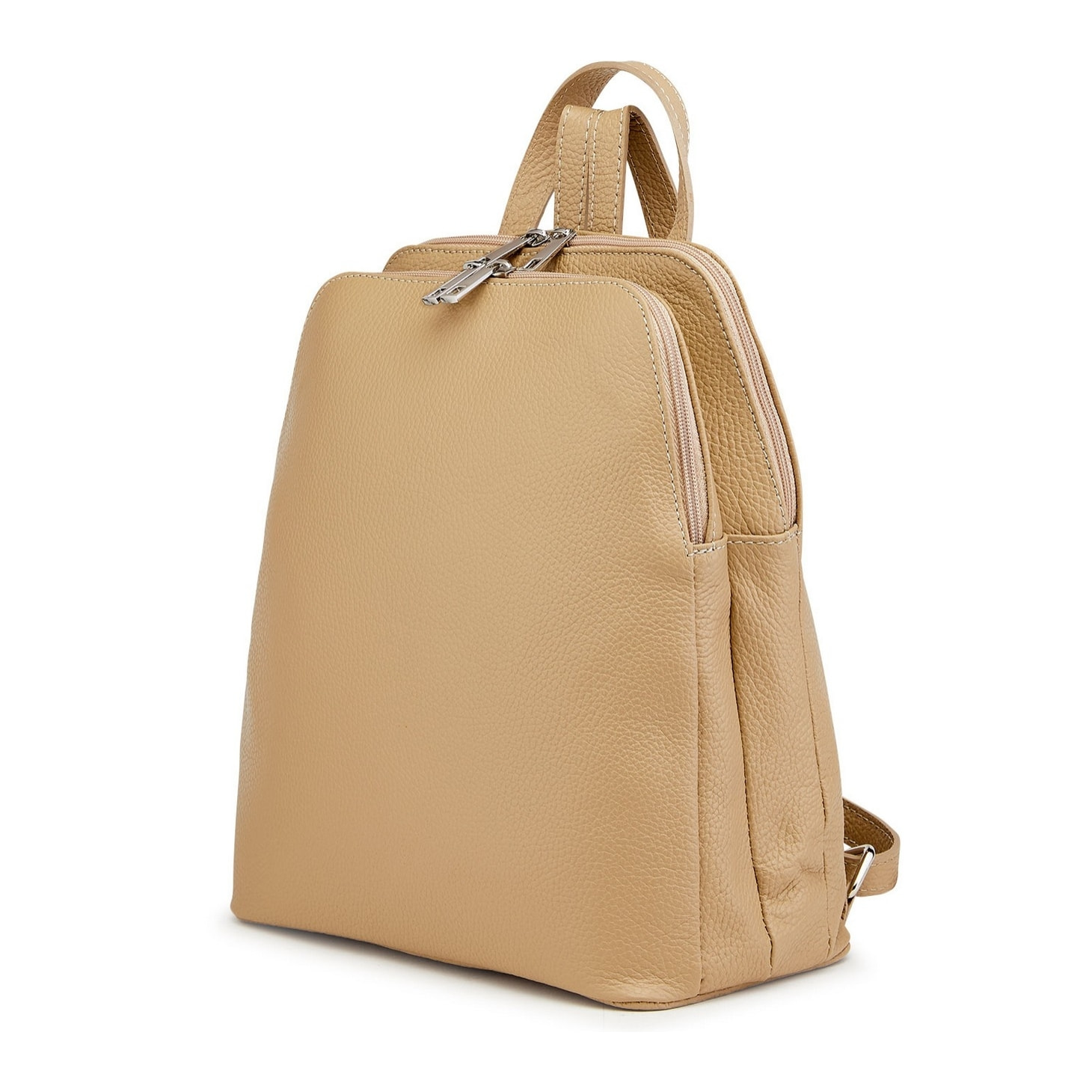 Borse Donna colore Beige-in pelle Made in Italy 30x33x16cm