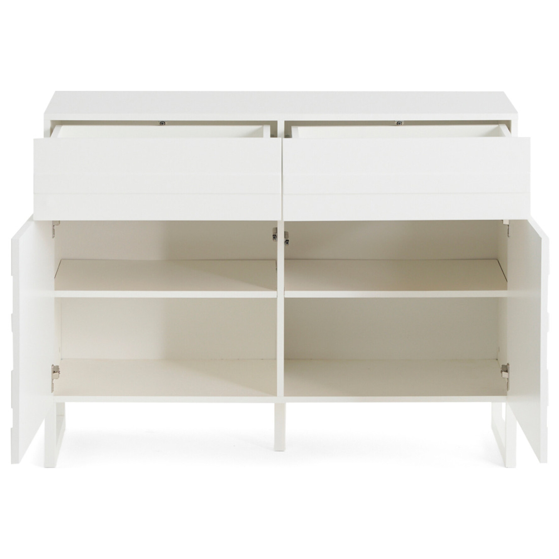 Sofia - buffet bas - blanc mat - 2 portes et 2 tiroirs - 110 cm - Blanc