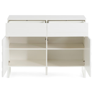 Sofia - buffet bas - blanc mat - 2 portes et 2 tiroirs - 110 cm - Blanc