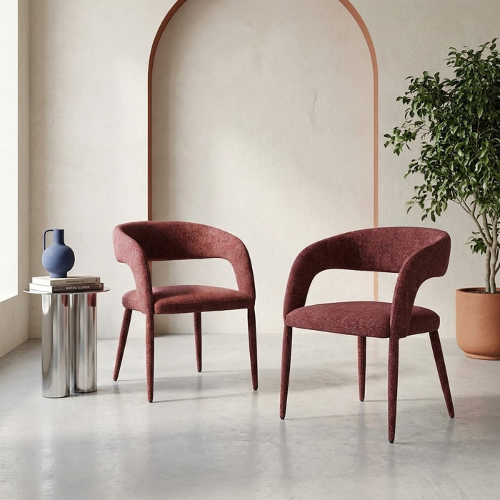 Fauteuil contemporain tissu (lot de 2) ALESSIA