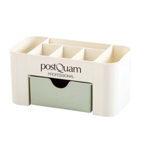 Organizer Toilette Postquam - Bianco E Verde - 22X11X10,5 Cm