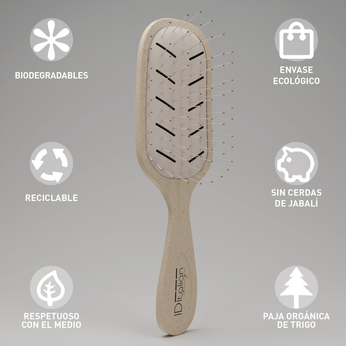 Brosse Recyclable Plate - Beige - Soies de 20 mm
