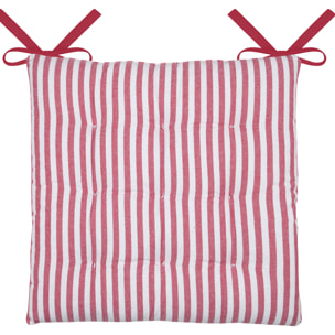 Galette de chaise double face à 9 points en polycoton - Rouge