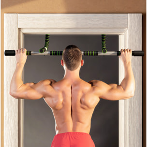 Barra de Dominadas Multifuncional Barra de Dominadas de Pared con Mangos Antideslizantes Carga 110 kg para Ejercicio y Entrenamiento en Casa Gimnasio Gris y Negro