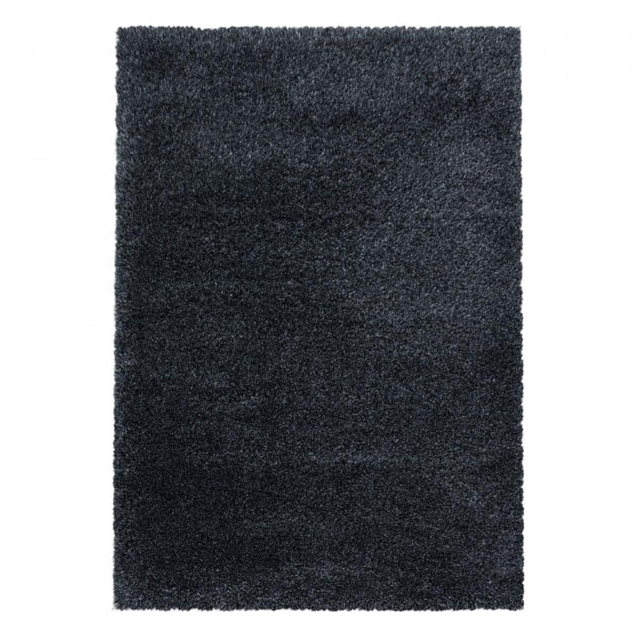Tapis longs poils shaggy tissé motif uni TENI