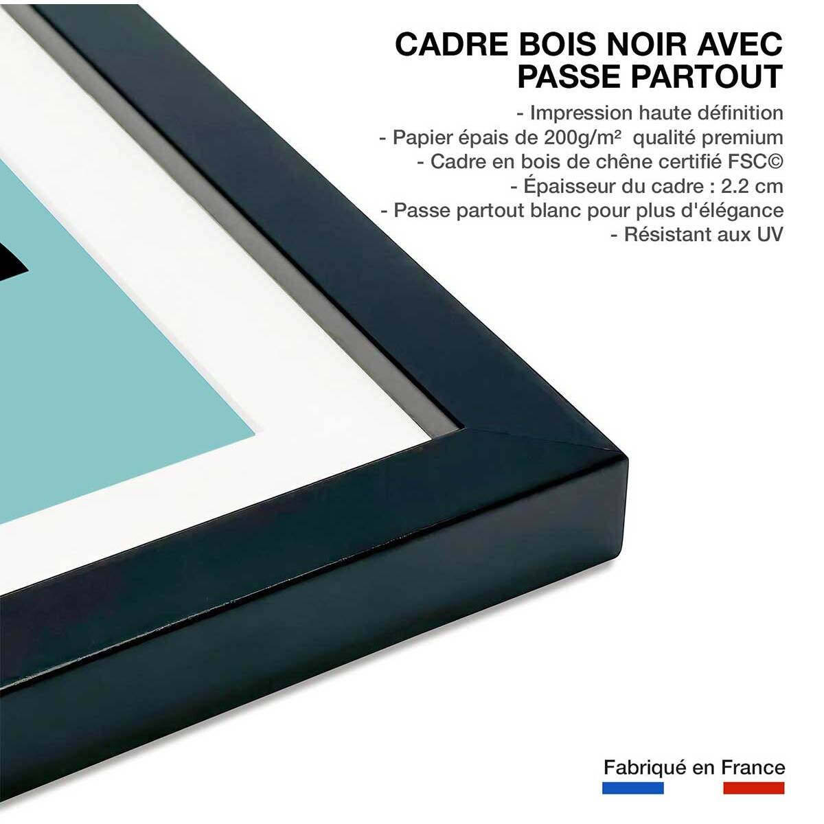 Affiche enfant panda walk  Affiche sous cadre noir