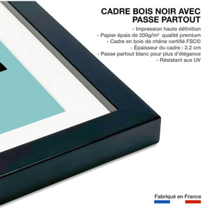 Affiche enfant panda walk  Affiche sous cadre noir