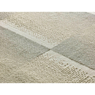 SENSATION Alfombra motivos geométricos en relieve en blanco y gris, varias medidas disponibles.