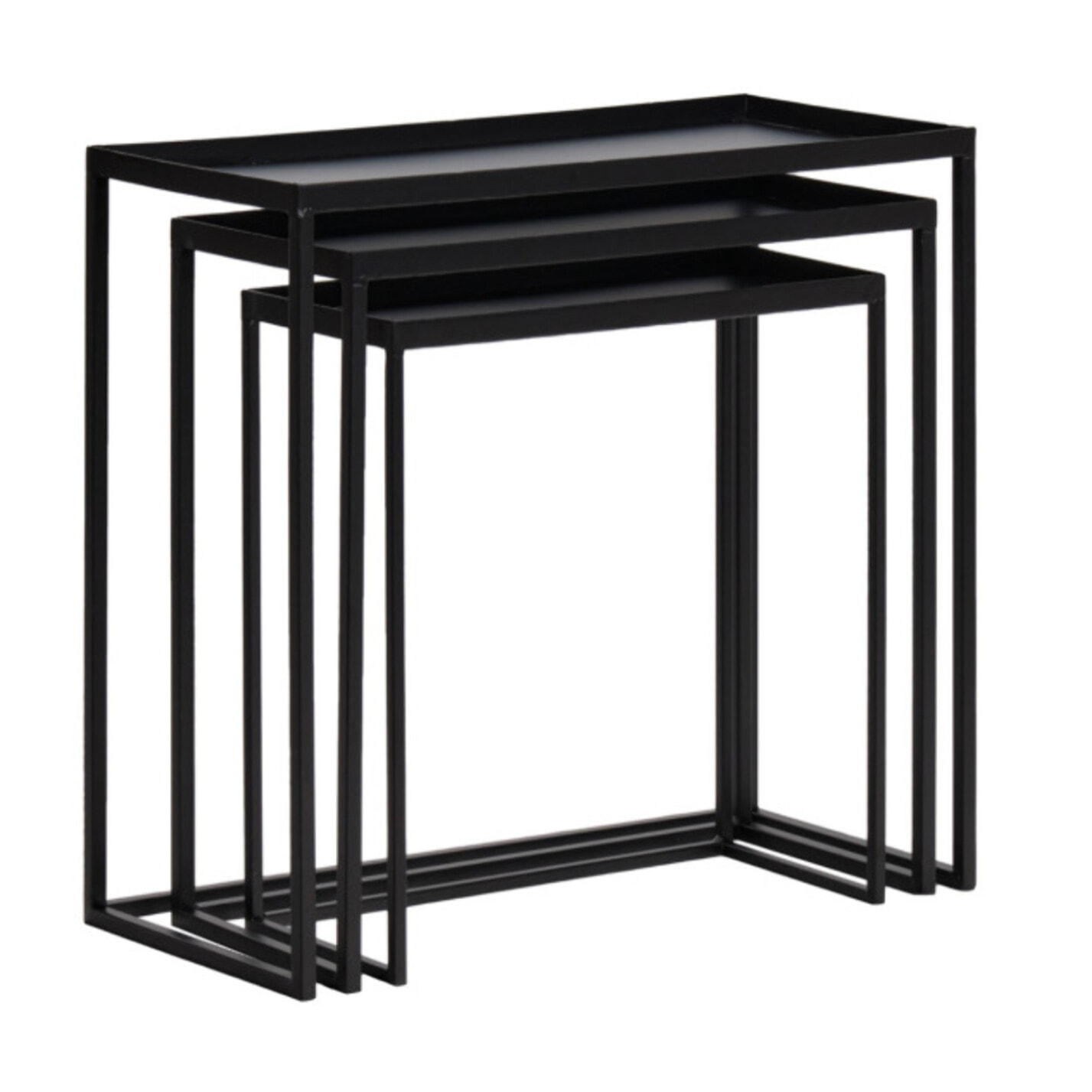 Tables gigognes par 3 modernes en métal noir - VERONE