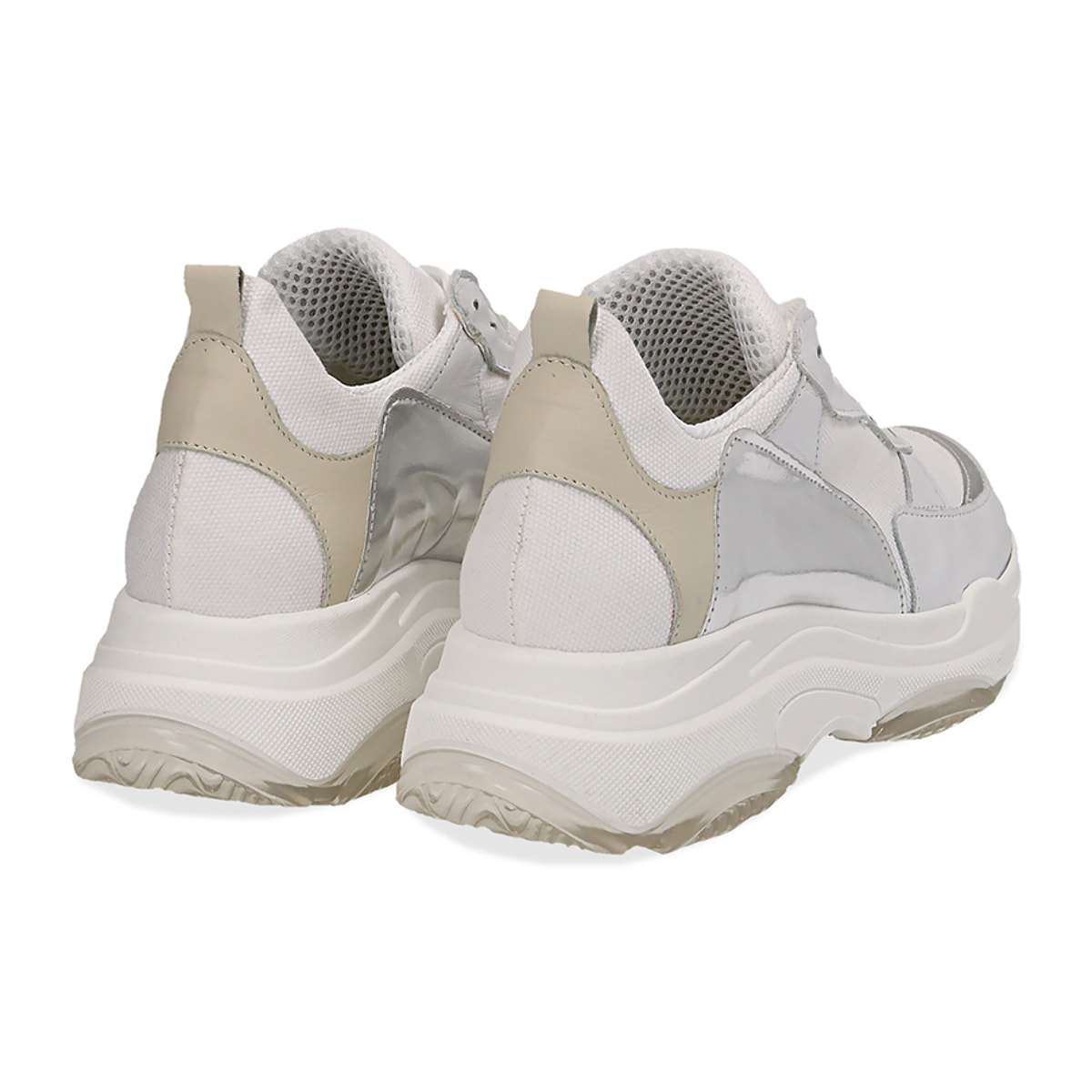 Dad shoes bianco/argento in pelle