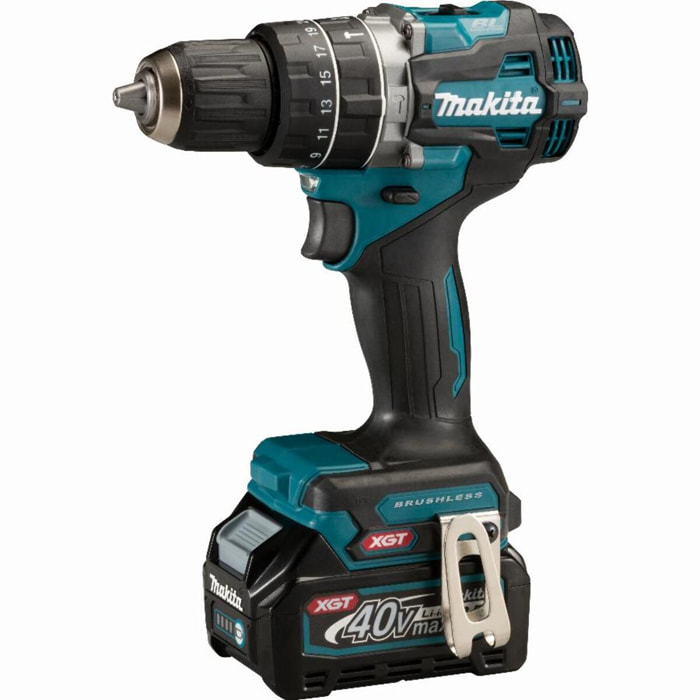 Perceuse visseuse à percussion 40V XGT - MAKITA - avec 2 batteries 2,5Ah - chargeur - MAKPAC - HP002GD201