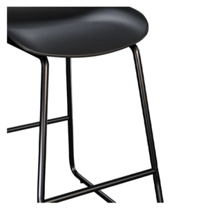 Lot de 2 chaises pour îlot central H65,5 cm noires - Yoshi