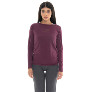 T-shirt donna a manica lunga con stampa Leone 1947 Never Without