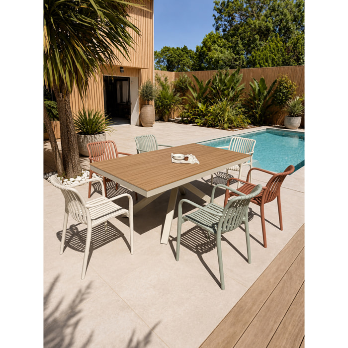 LAMU - Ensemble repas de jardin 6 places en alu