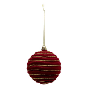 Boule de Noël pailletté rouge x9 80mm