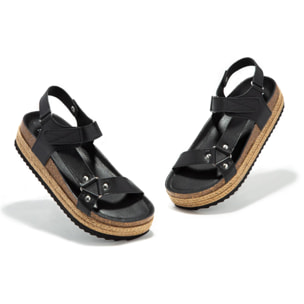 Sandalias Plataforma Negro B&W