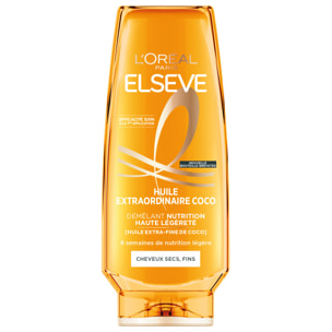 Lot de 12 - L'Oréal Paris Elseve Huile Extraordinaire Après-Shampooing Nutrition Haute Légèreté à l'Huile Extra-Fine de Coco 200