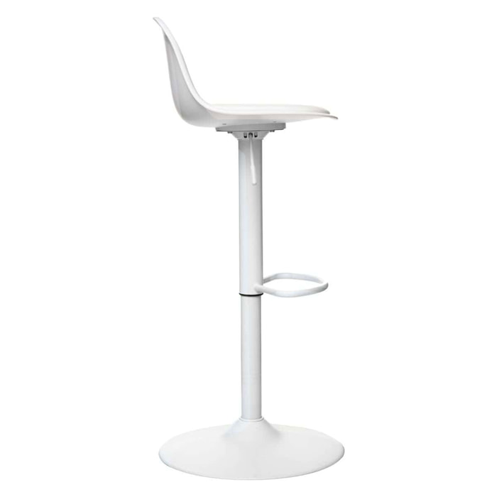 Silla de bar regulable en altura color blanco |D. 45 x H. 103 cm