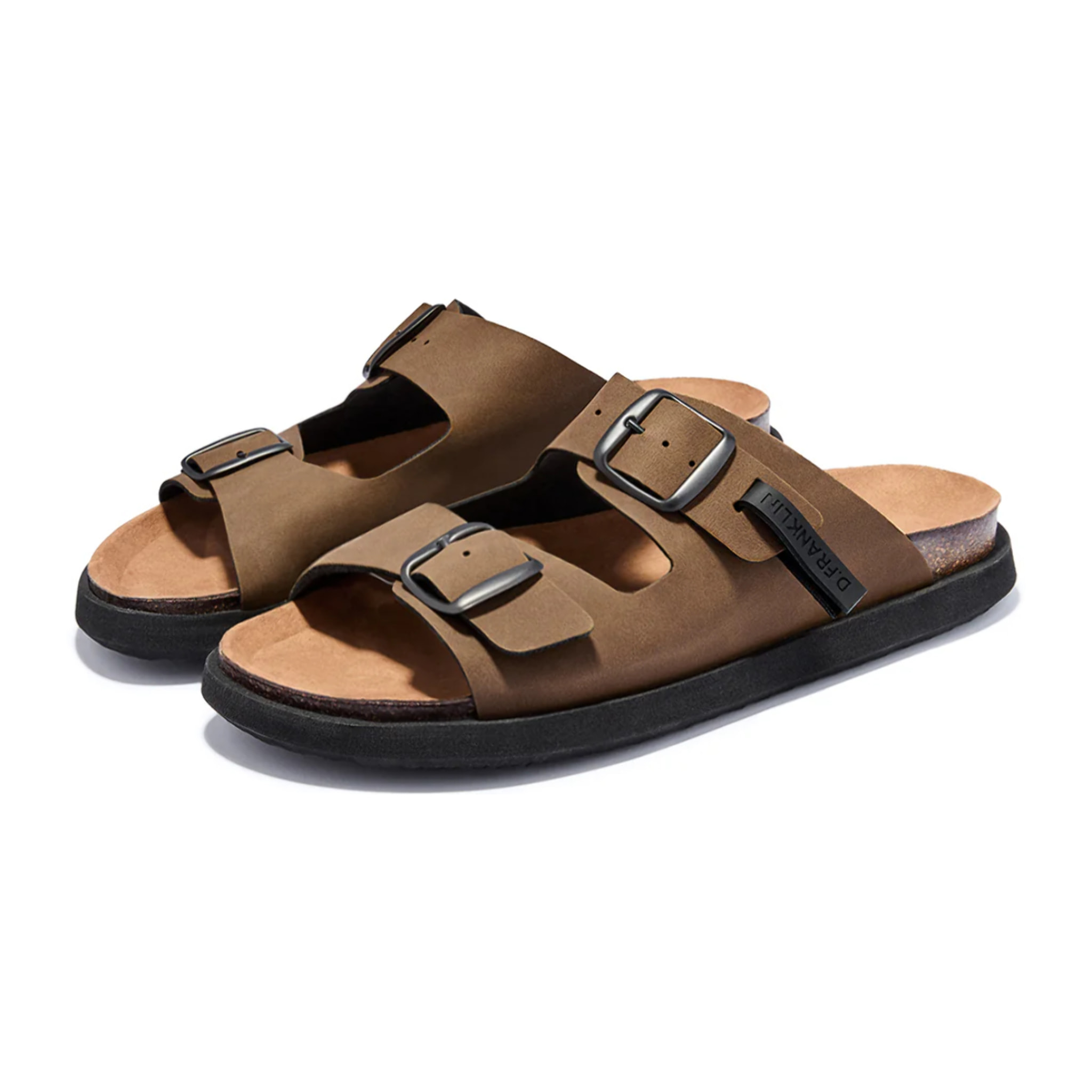 Sandalias de Hombre Cierre Hebilla Color Marrón Vibe Nobuck