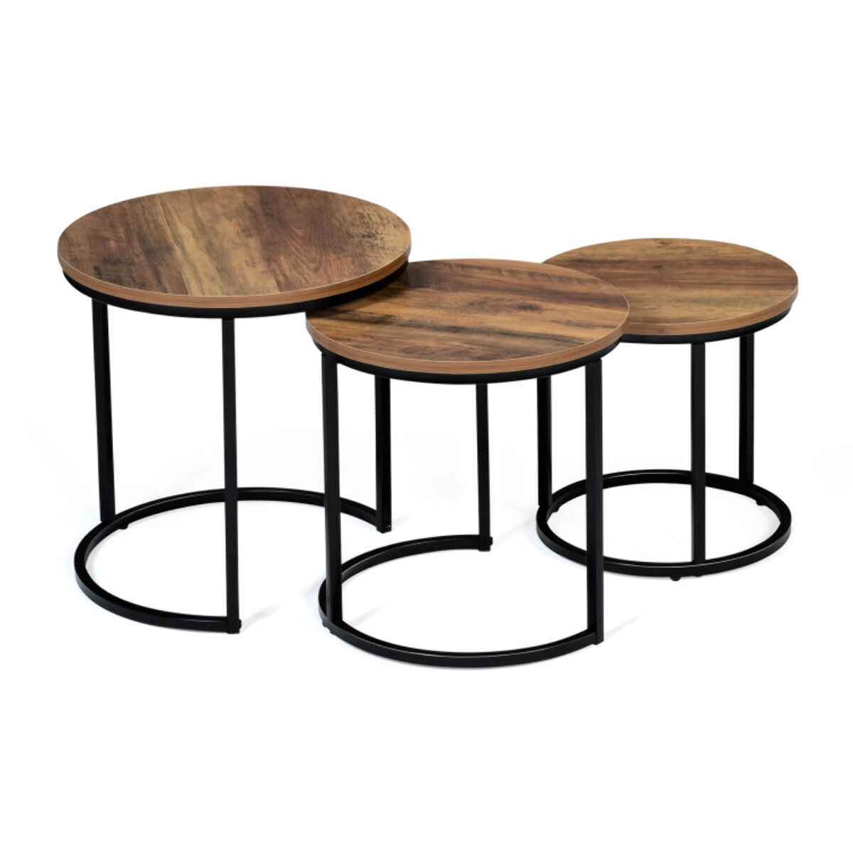 Tables basses rondes gigognes Elize - lot de 3