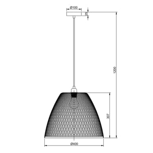 Lámpara de techo Raku en Bambú, diametro 40 cm