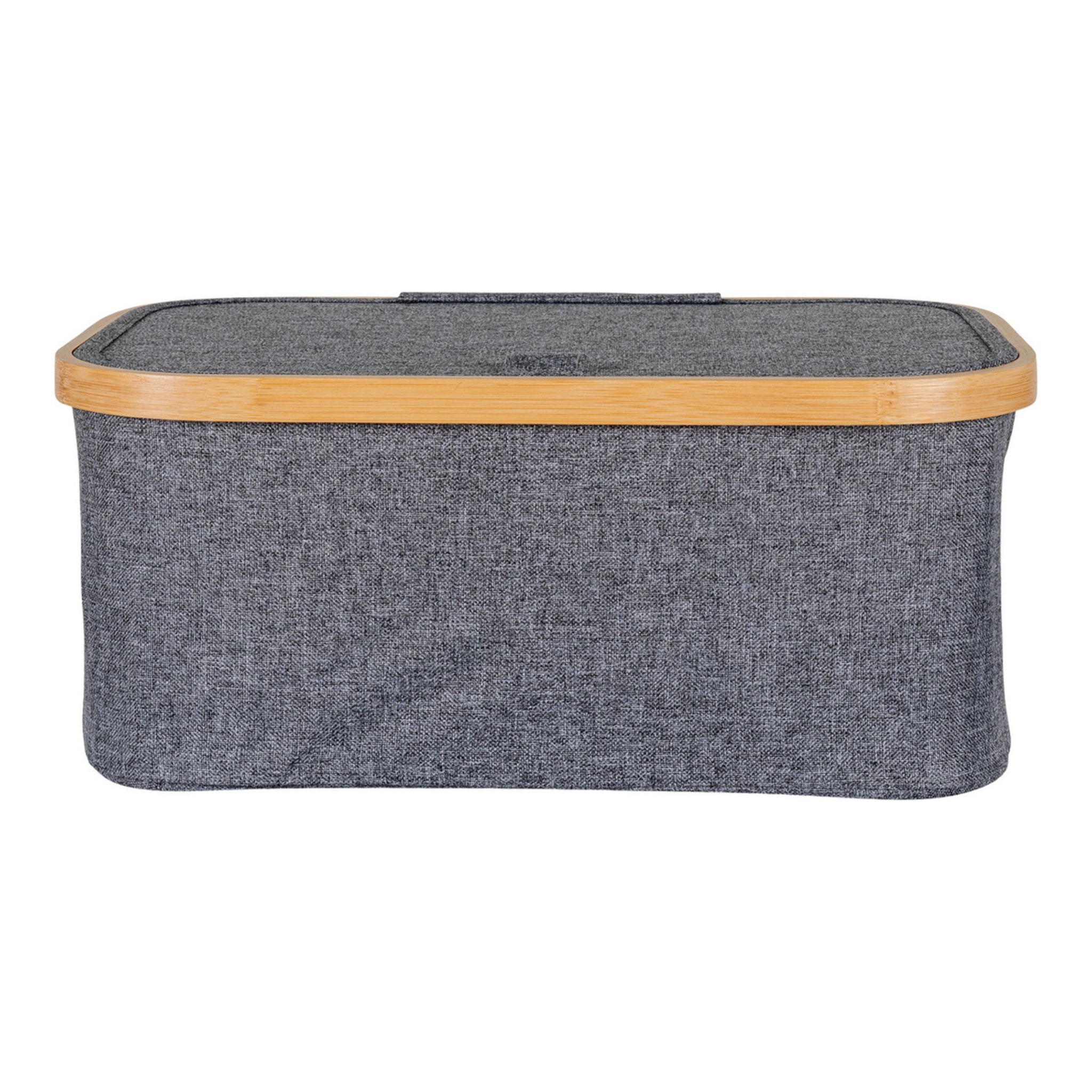 Cestino Noto in bambù e tessuto grigio scuro 38x26x16 cm