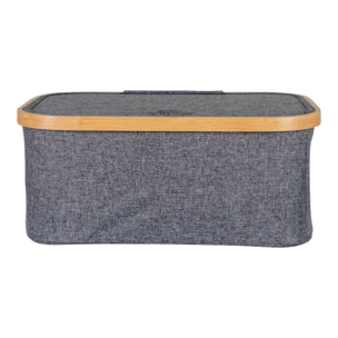 Cestino Noto in bambù e tessuto grigio scuro 38x26x16 cm