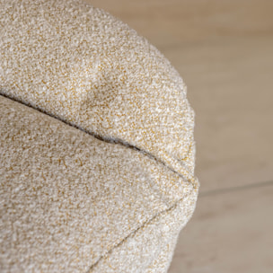Fauteuil pivotant en tissu beige GUSTAVE