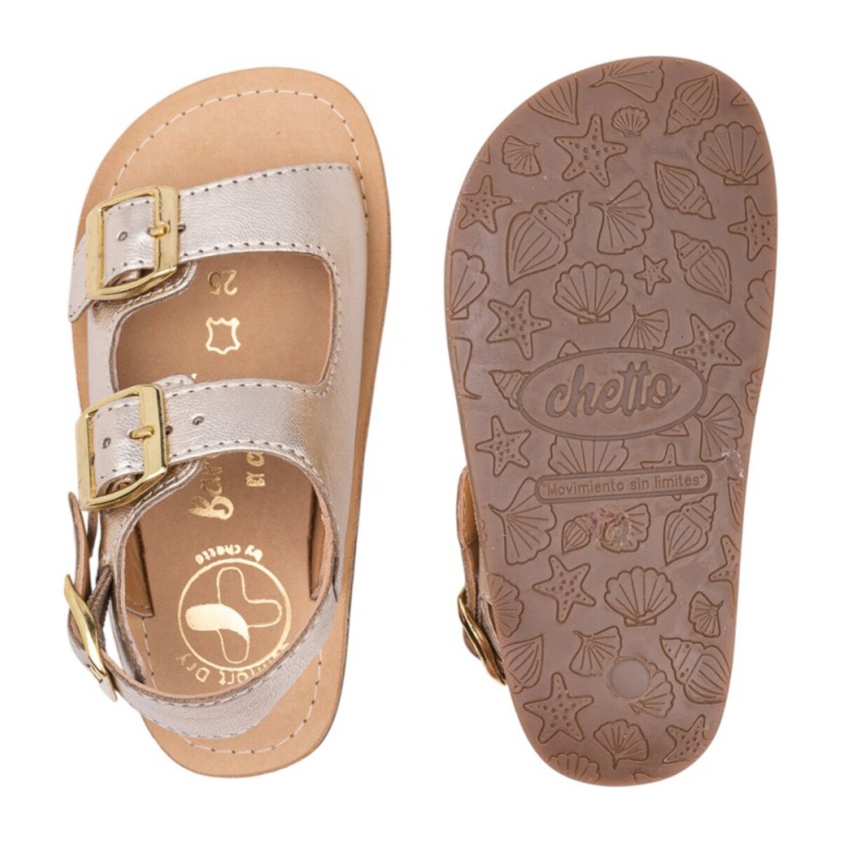 SANDALIA BAREFOOT PIEL CHETTO TIPO BIO ORO