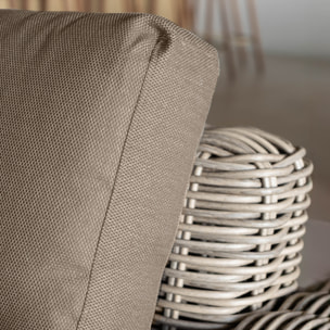 Salon de jardin en résine effet rotin tressé gris 7 places ANTIGUA