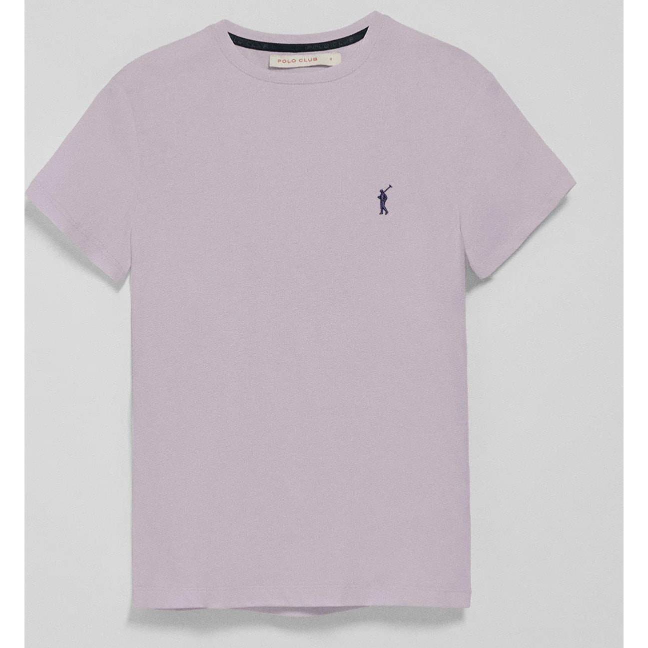 Camiseta lavanda de cuello redondo con bordado Rigby Go