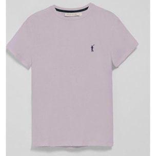 Camiseta lavanda de cuello redondo con bordado Rigby Go