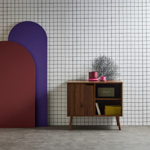 Buffet décor bois 1 porte 80cm NEPAL