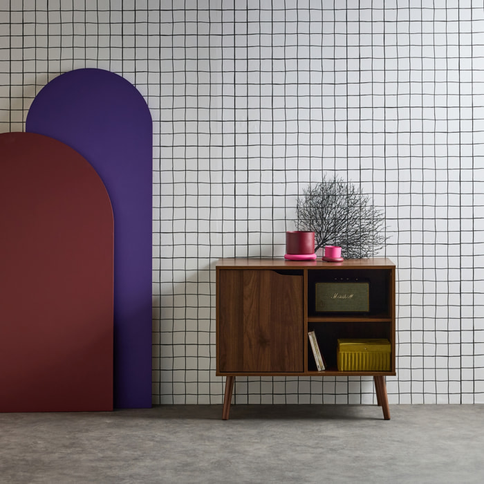 Buffet décor bois 1 porte 80cm NEPAL