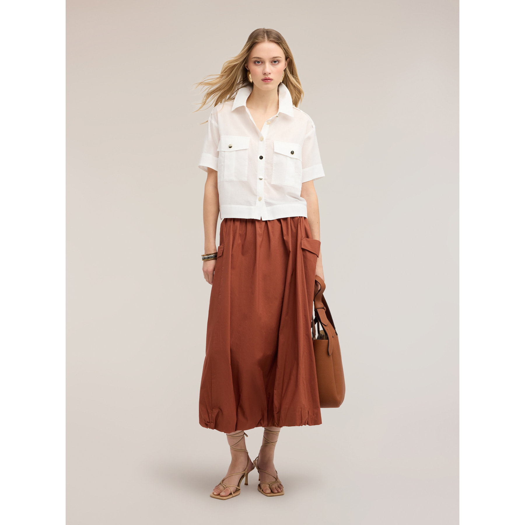 Motivi - Camicia in mussola con tasche - Bianco