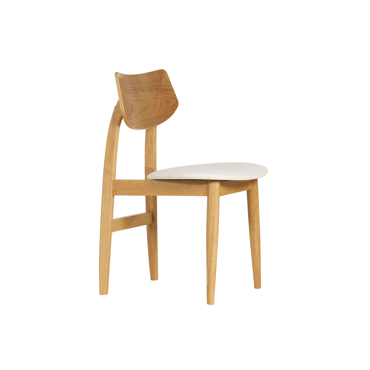 Chaises scandinaves en bois clair et blanc (lot de 2) ELION