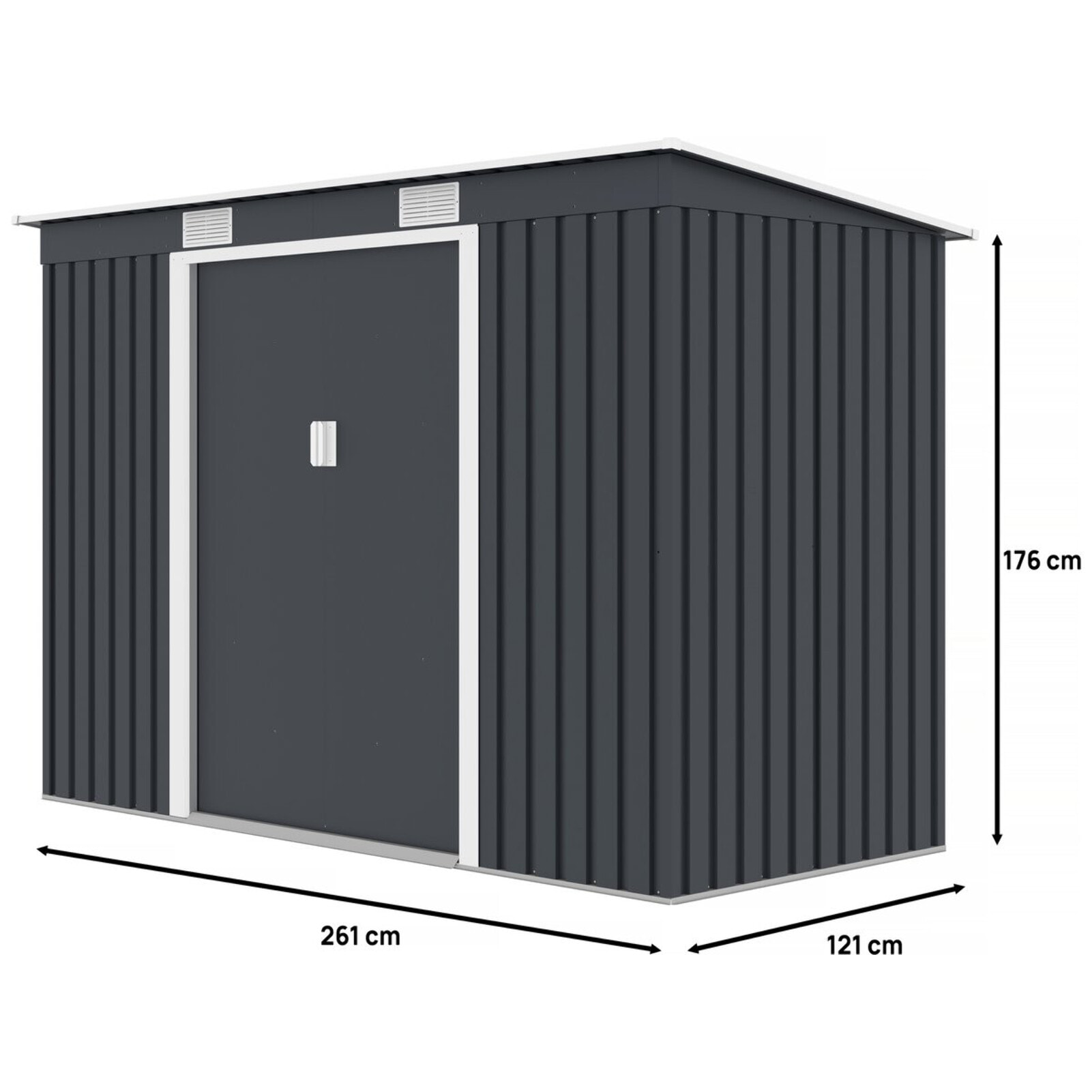 Abri de jardin métal monopente "Austin" - 3,14 m2 - Gris