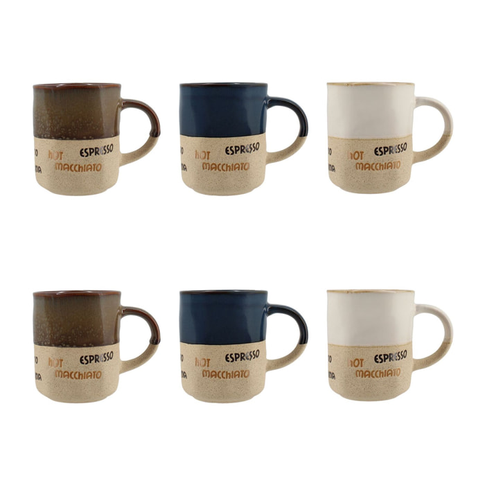 Lot de 6 tasses assorties macchiato 34cl MACCHIATO