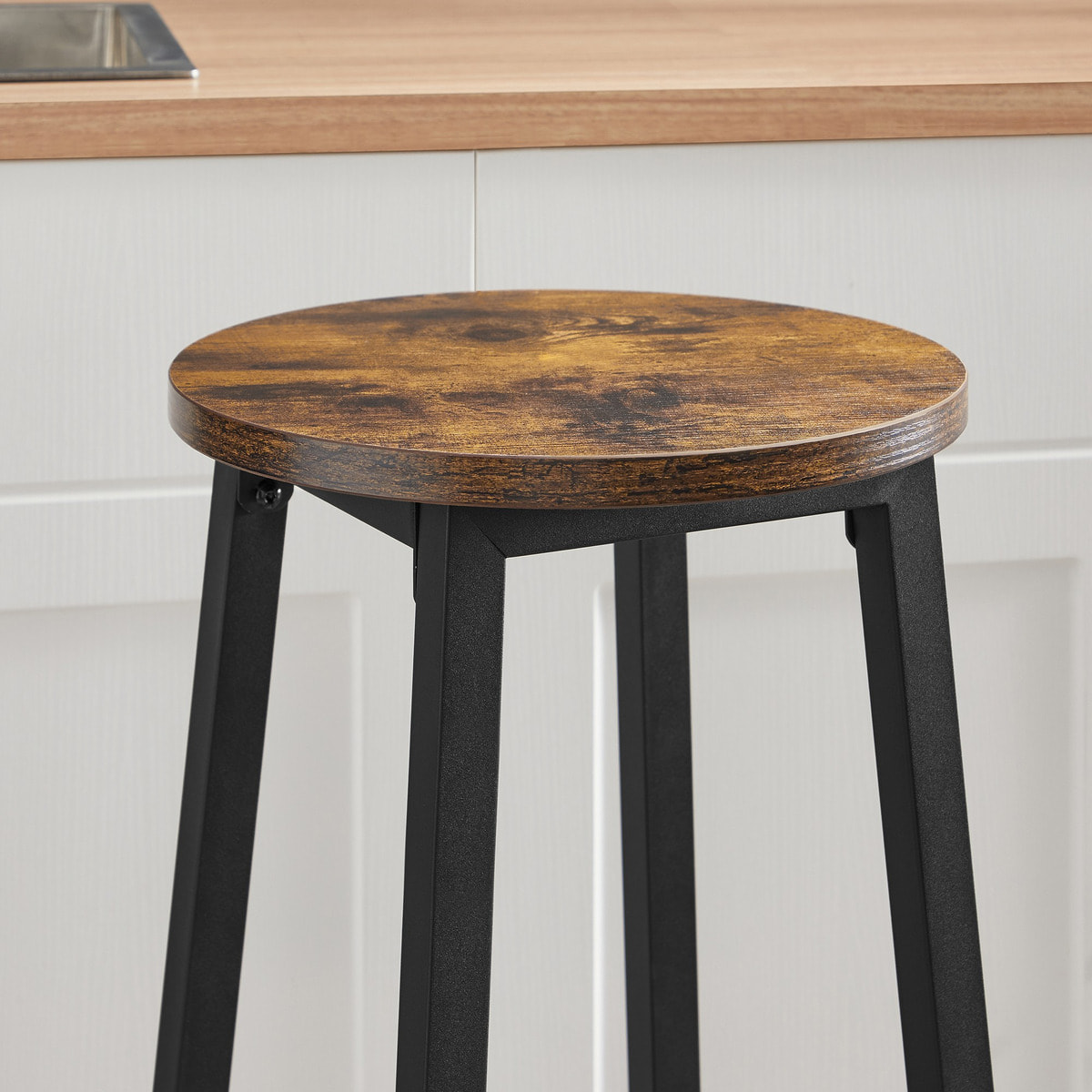 Sgabello da bar industriale Wood & Steel