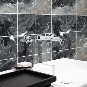 Stickers muraux - Sticker Mural Carrelage adhésif Cuisine Salle de Bain - 9 STICKERS CARRELAGES MARBRE DE SANREMO