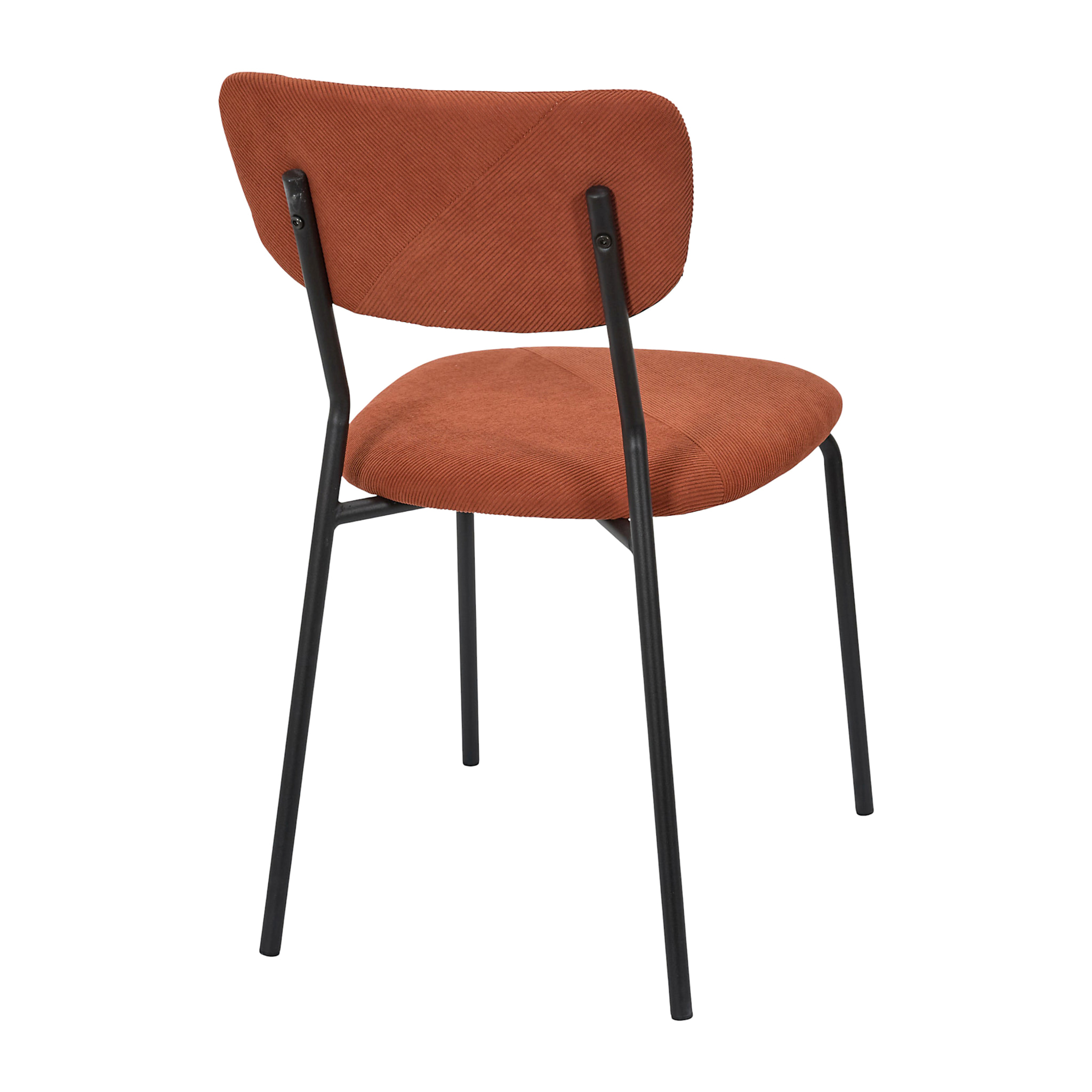 Lot de 4 Chaises - HOME DECO FACTORY - Jules - Côtelées - Confortables - Terracotta