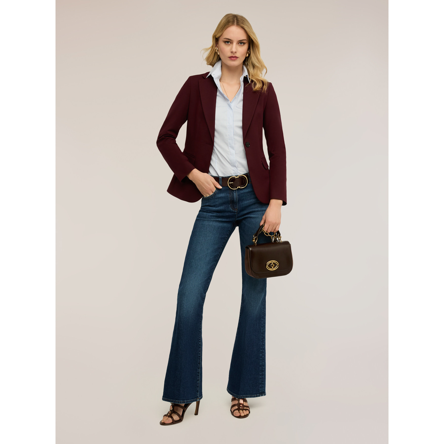 Motivi - Jeans flare push-up a vita alta - Blu